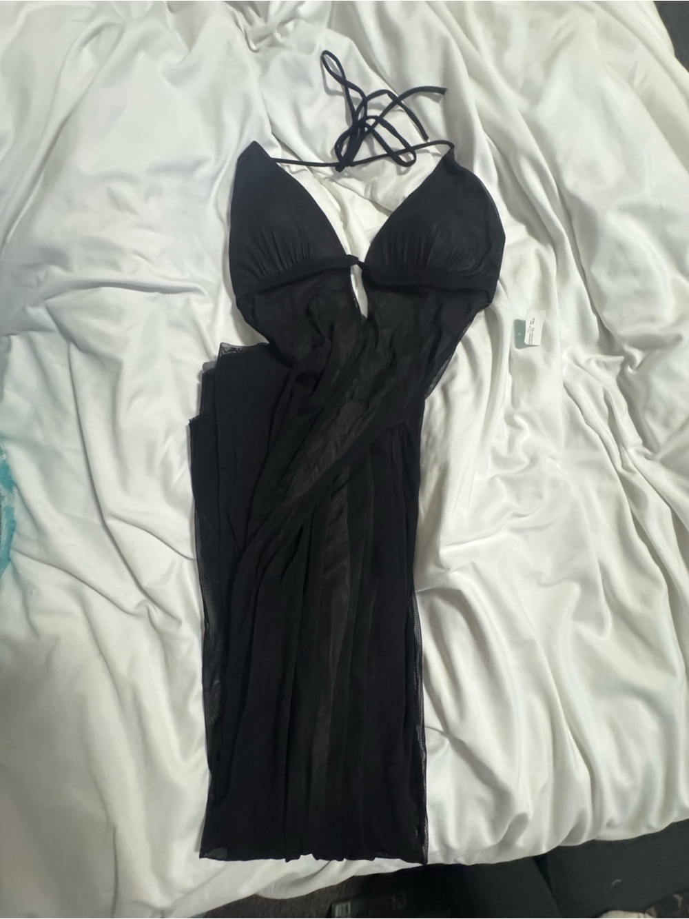 Forever 21 Black Sheer Trim Maxi Skirt